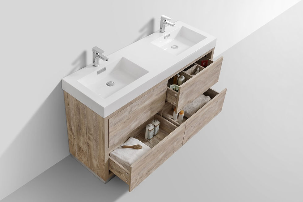 Thumbnail: 60″ BLISS - Nature Wood - Double Sink Freestanding Vanity