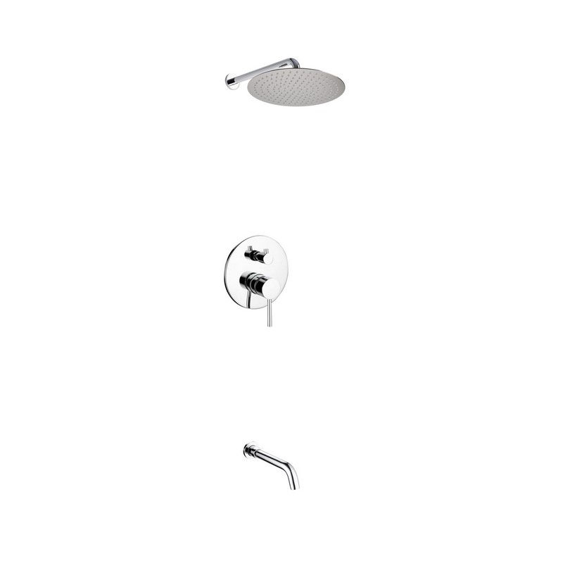 AQUA RONDO SHOWER SET W/ 12″ RAIN SHOWER AND TUB FILLER