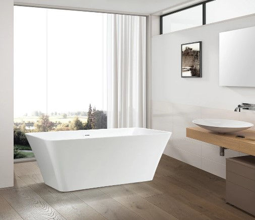67" Acqua+Bango Freestanding Bathtub – Overflow W/Chrome Finish