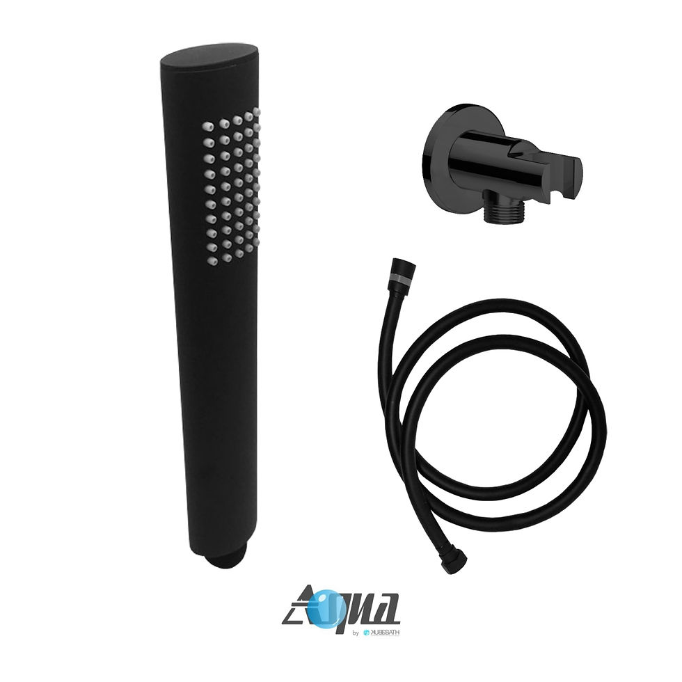 Thumbnail: AQUA RONDO  - BLACK - Shower Kit w/ 12" Ceiling Mount & Handheld