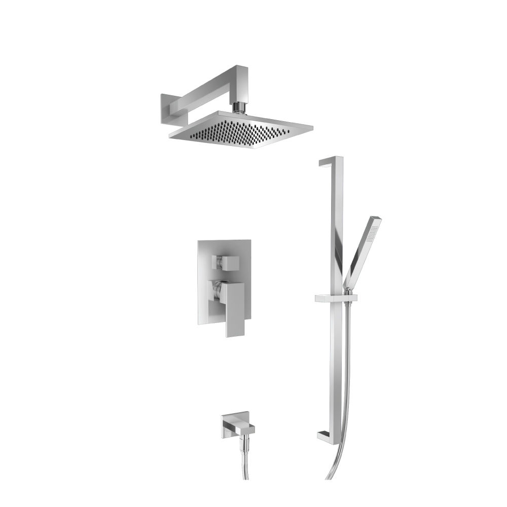 ISENBERG 160.3350 8″ Shower Head & Hand Shower Set With Slide Bar – Pressu