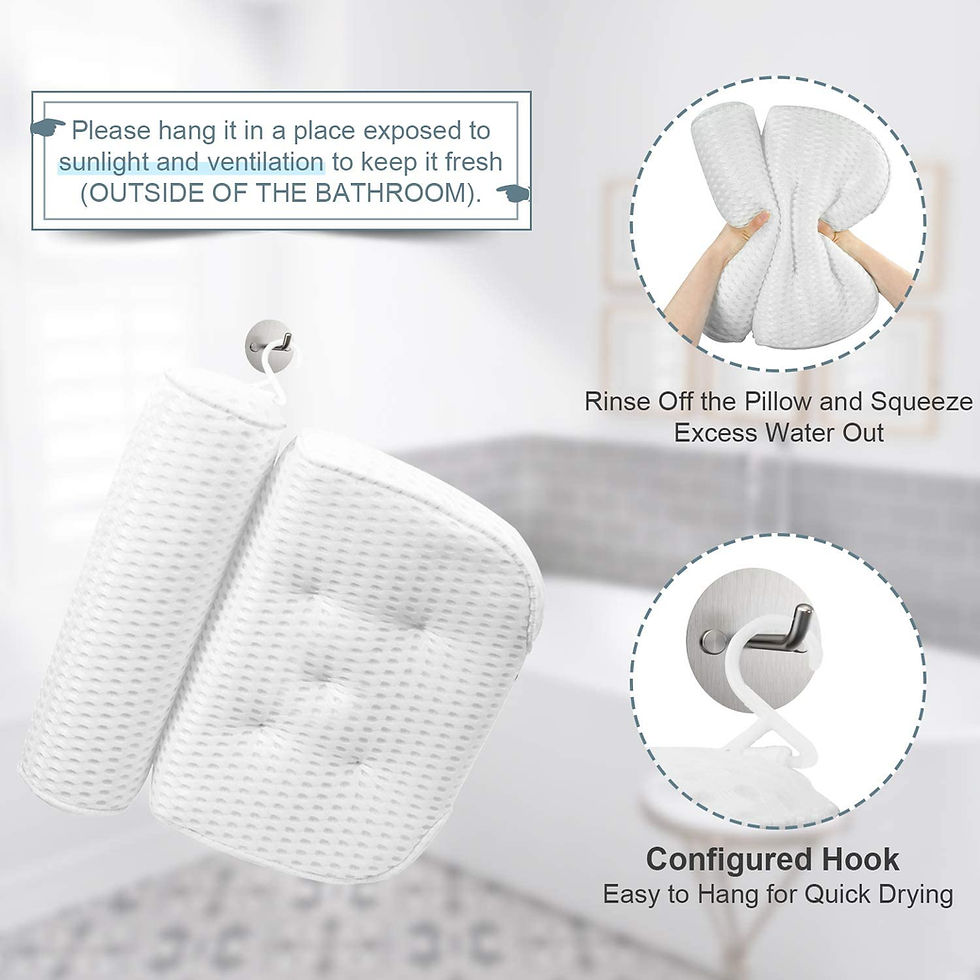 Thumbnail: 4D Air Mesh Spa Pillow for Bath - Extra Thick, Soft and Quick Dry