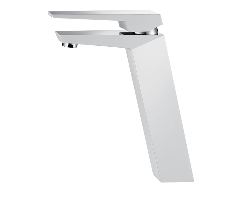 Acqua + Bango, Solid Brass single handle mixer, White/Chrome