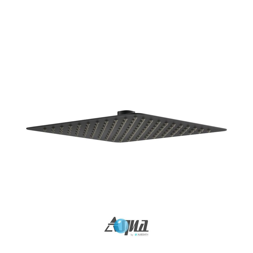 Thumbnail: AQUA PIAZZA BLACK SHOWER SET W/ 8″ CEILING MOUNT SQUARE RAIN SHOWER