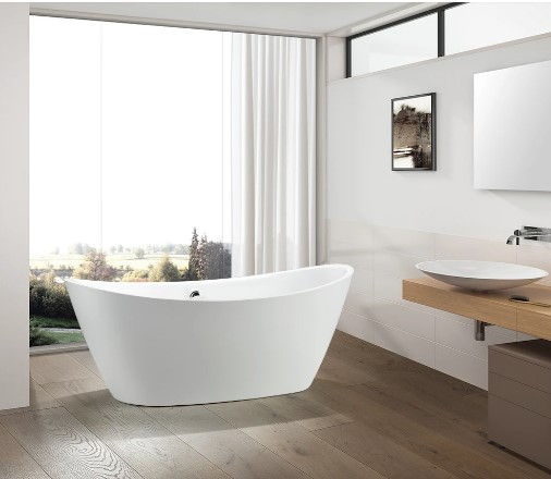 71" Acqua+Bango Freestanding Bathtub – Overflow W/Chrome Finish
