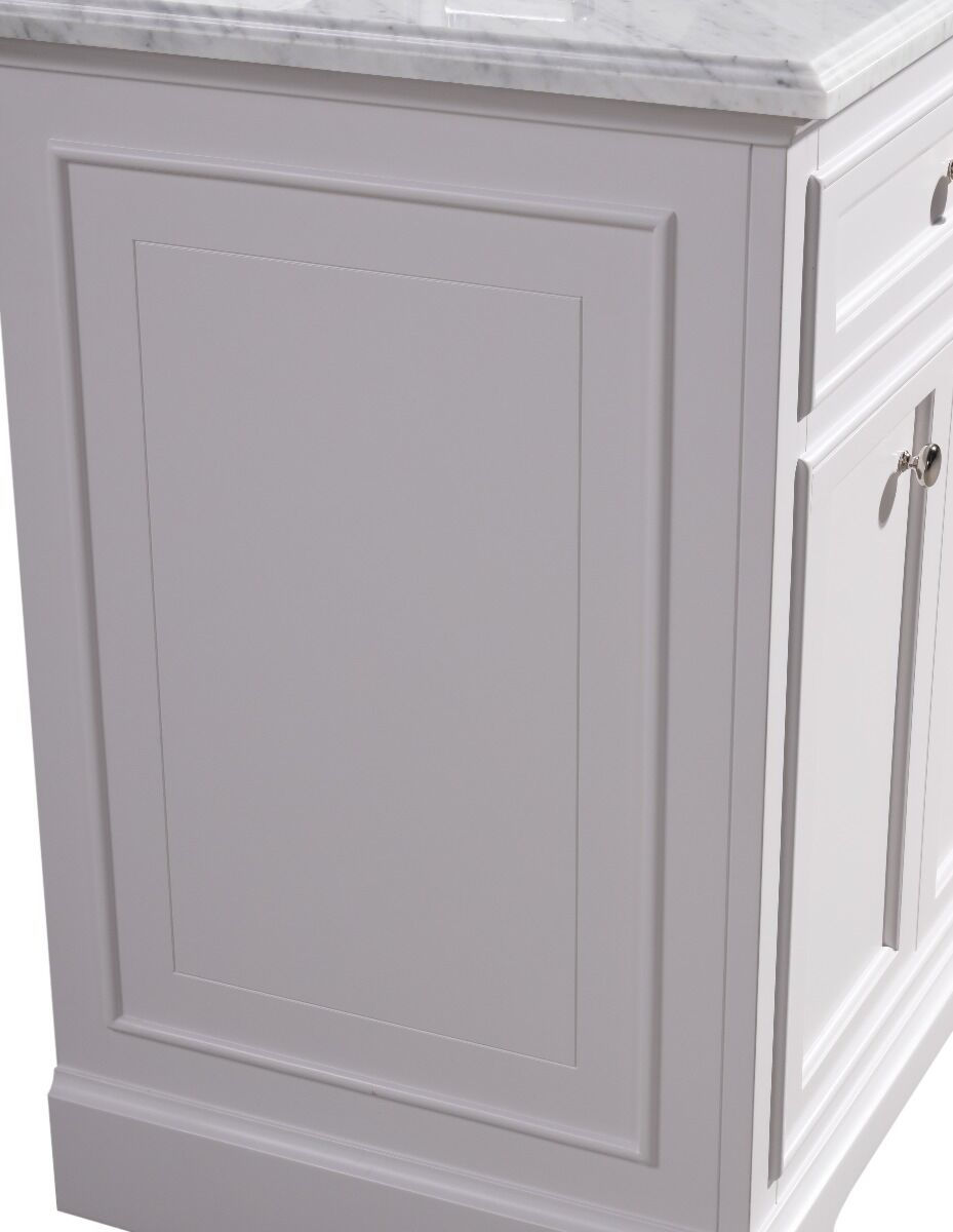 Thumbnail: 42" MILAN - White - Single Sink Vanity with White Carrera Marble Countertop