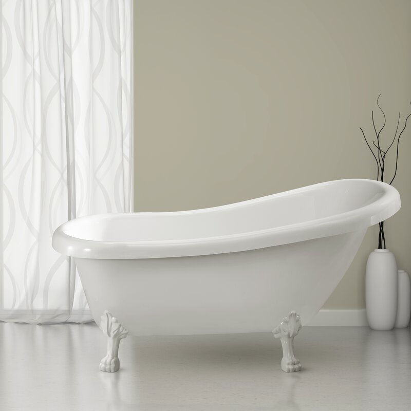 Thumbnail: 61" x 28" Clawfoot Soaking Bathtub