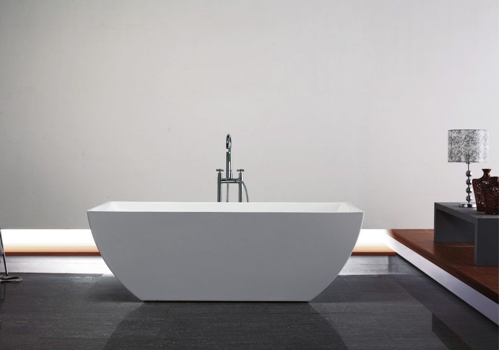 67" CONTEMPORANEA - White - Rectangular Freestanding Bathtub