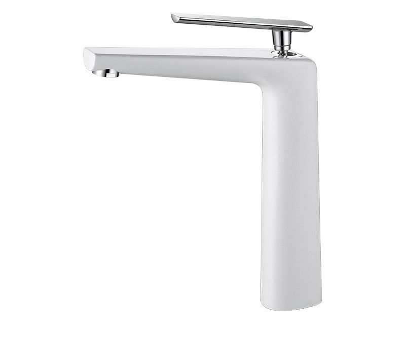 Acqua + Bango, Solid Brass single handle mixer, White