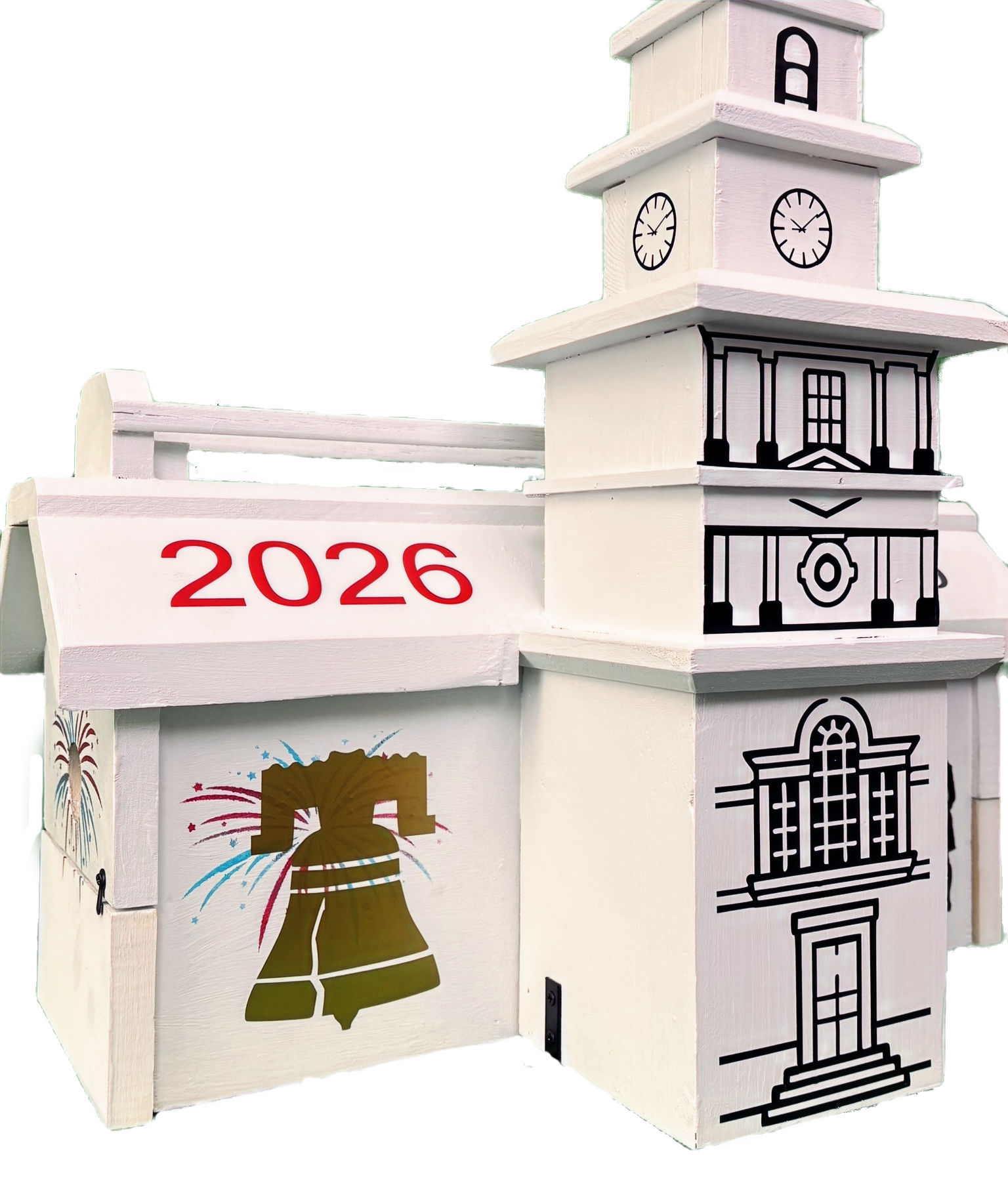 Handmade Patriotic Independence Hall Birdhouse