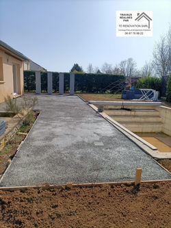 mise en place béton drainant