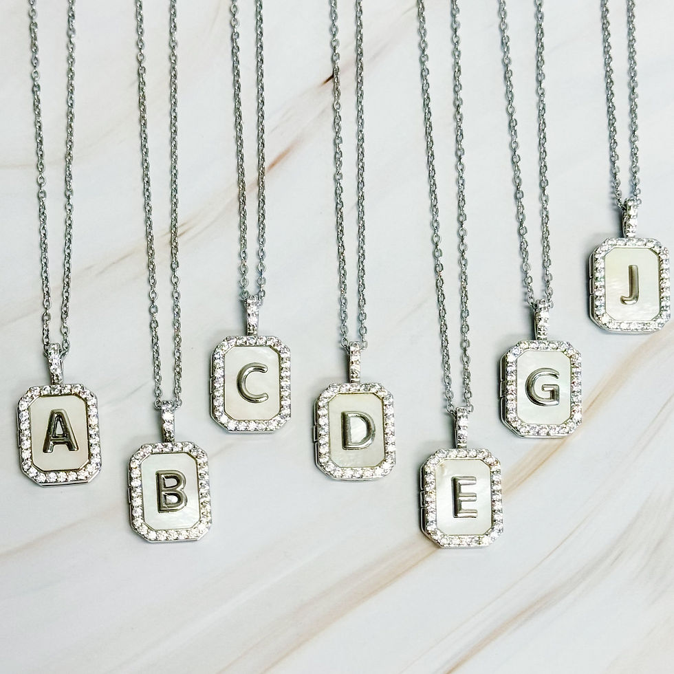 Thumbnail: Initial Deco Open Locket Pendant Necklace