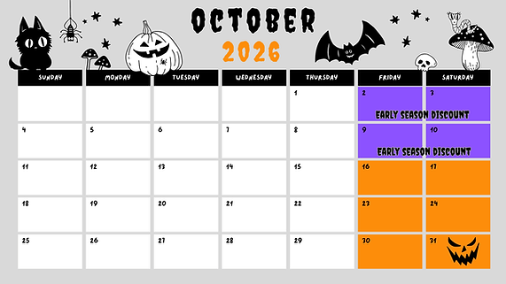 Orange Black and White Playful Illustrated Happy Halloween October 2025 Monthly Calendar.png