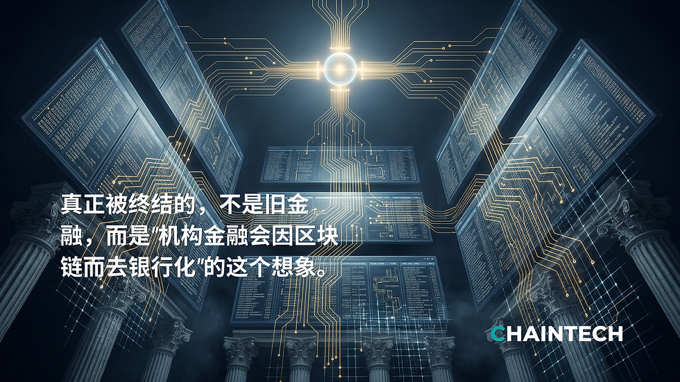 Bank infrastructure layers — accounts, clearing, and securities back-office — converging into a next-generation digital ledger architecture