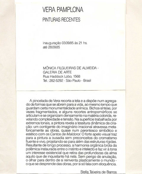 Texto da exposição Brasil / Brasilis de Vera Pamplona