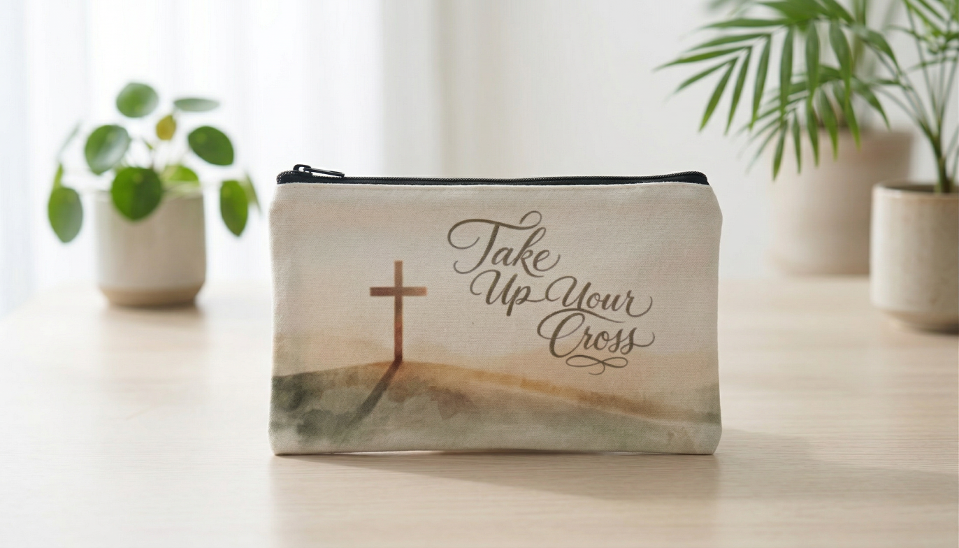 Christian-Themed Canvas Pouches - Min 4 pcs