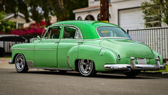Green Chevy Delux ready for rentals and productions in LA. 