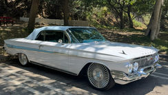 1961 Chevrolet Impala lowrider available for rent for editorial and brand photography in Los Angeles