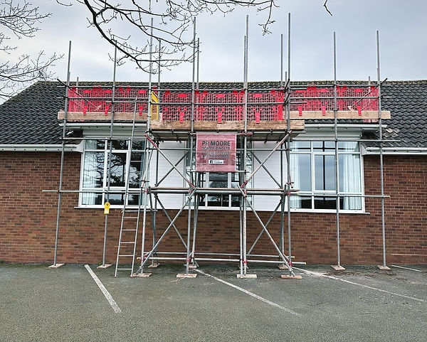 scaffold to community centre