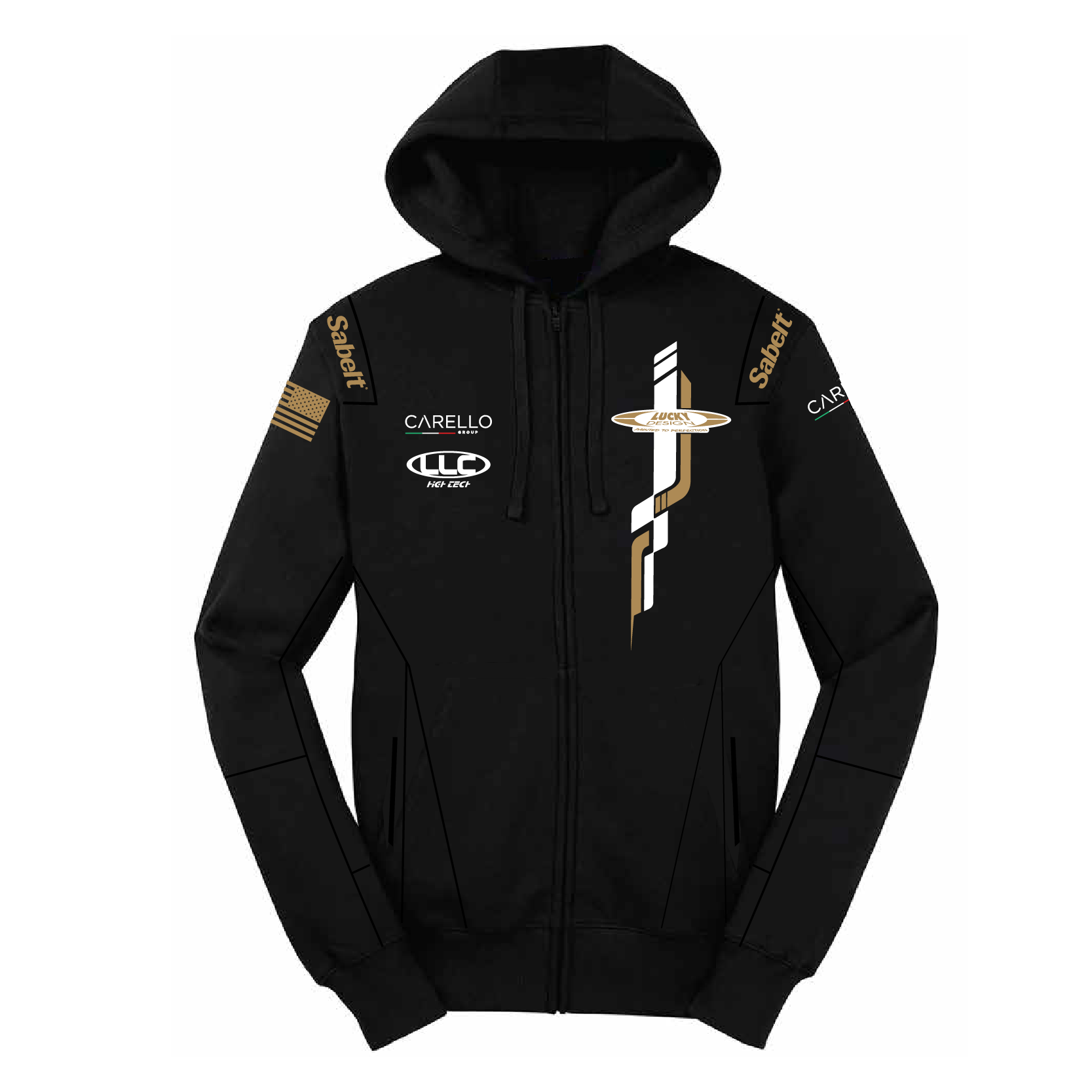 Lucky Design Dry-Fit Hoodie - Black/Gold