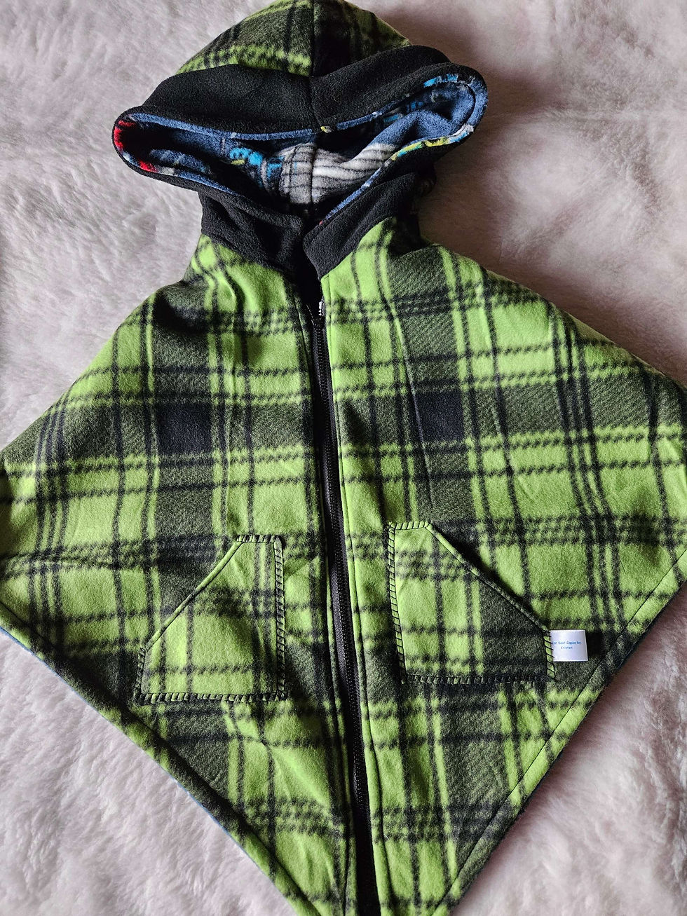 Thumbnail: 0-3+ years semi trucks on blue with green and black plaid