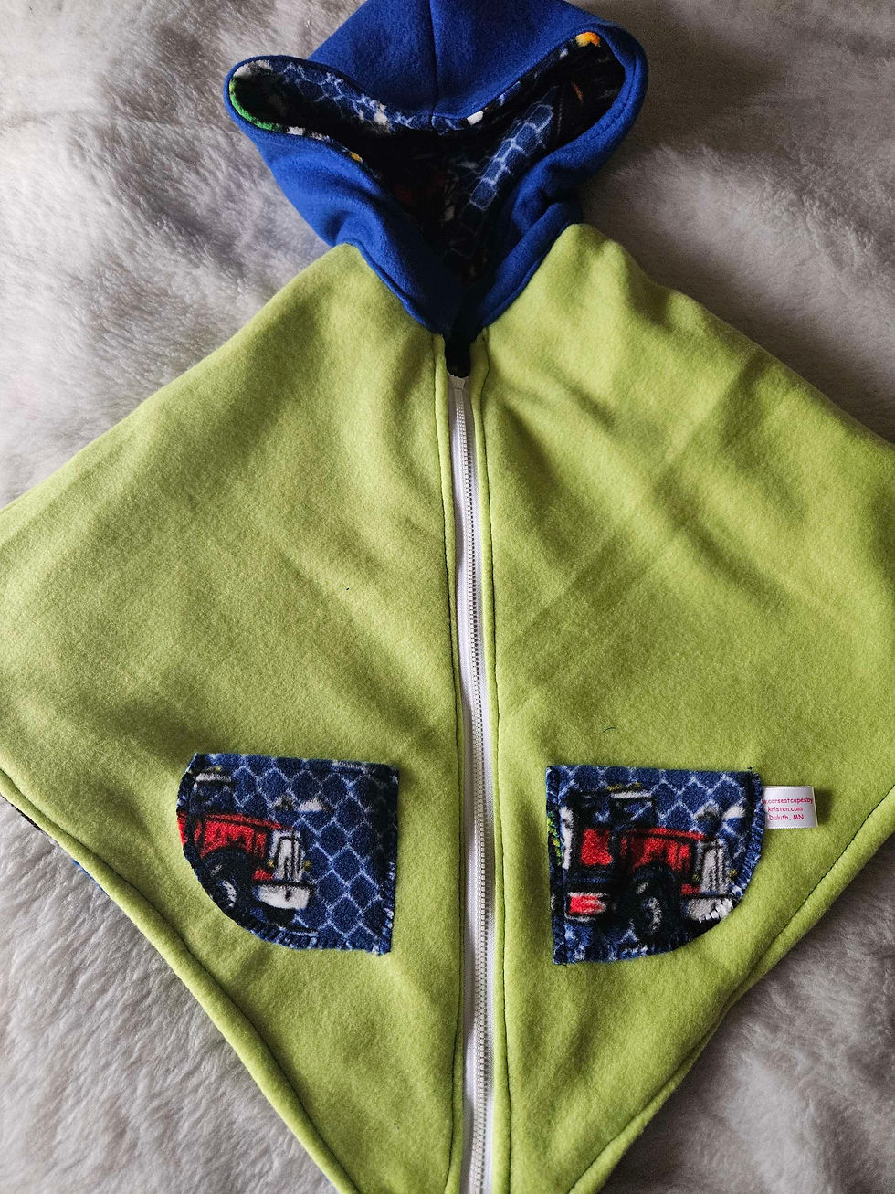 Thumbnail: 0-3+ years Construction on blue with bright green