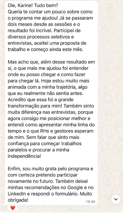 Depoimento de sucesso - Karine Mueller