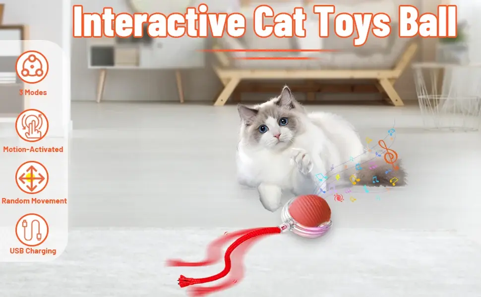 Thumbnail: Smart Electric Pet Toy – Auto-Rolling Hunt Ball