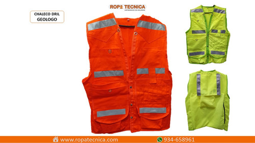 CHALECO GEOLOGO GABARDINA AMARILLO FLUOR – Maryun