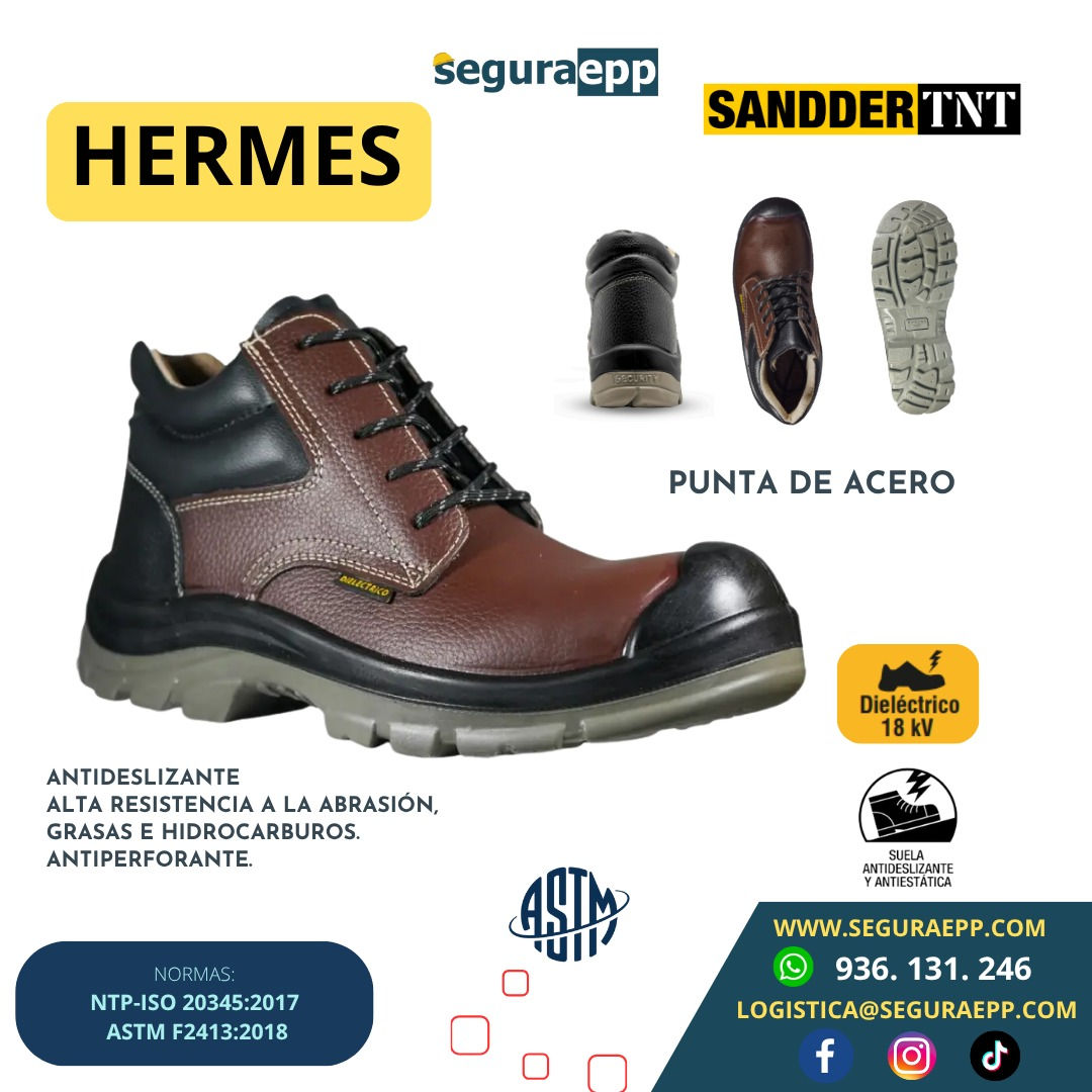 Botín Dieléctrico Hermes SS41D-606 marrón