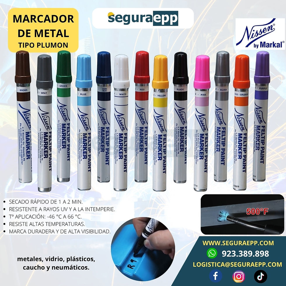 Marcador industrial de metal tipo plumón Nissen by Markal en variados colores para marcaje de alta visibilidad - Grupo Segura