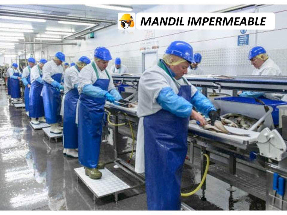 Miniatura: Mandil para agua impermeable para PVC color azul para alimentos