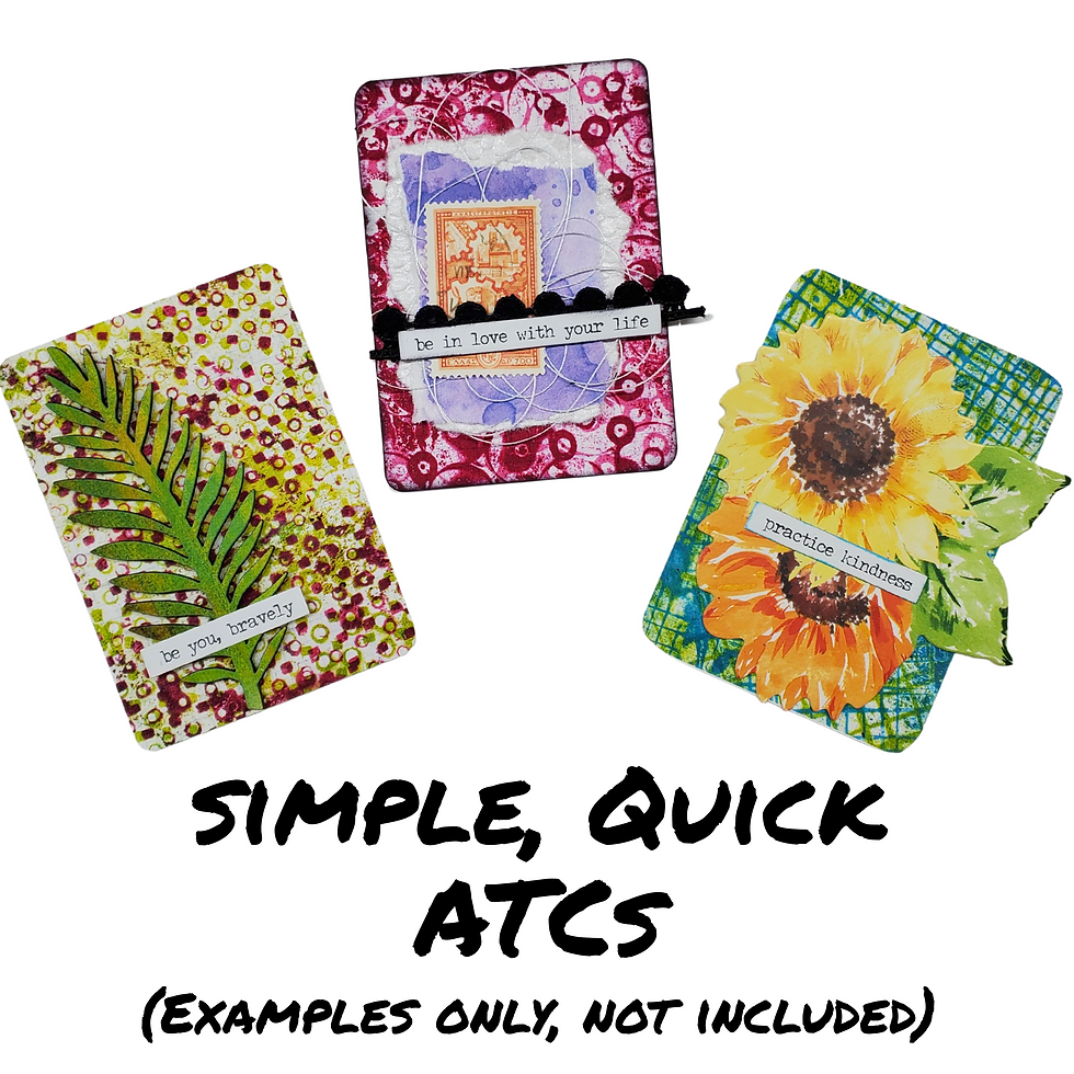 Thumbnail: Artist Trading Cards - ATC Backgrounds - Handmade ATC - Gel Printed ATC