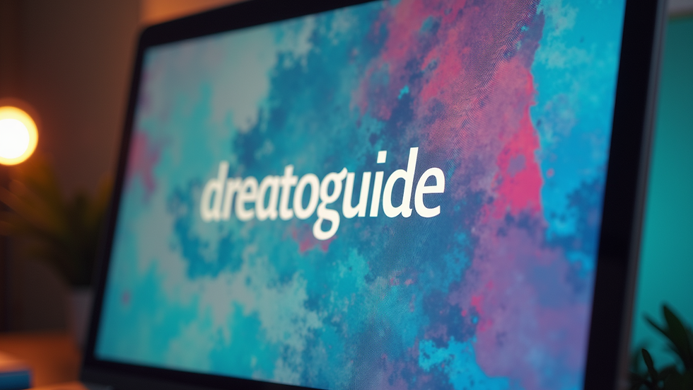 Close-up view of a computer screen displaying a vibrant brand style guide