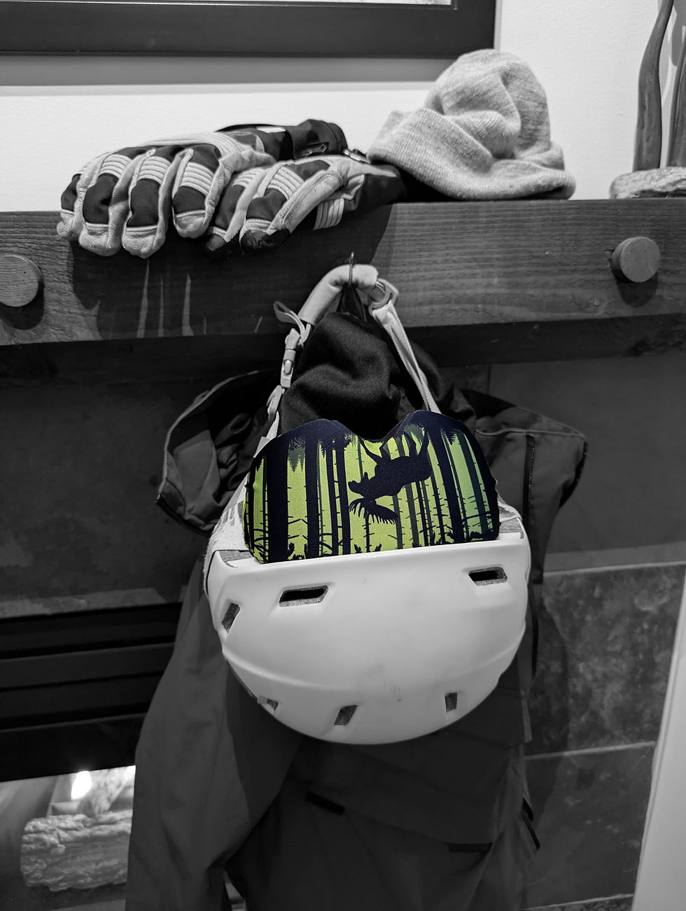 Thumbnail: Goggle cover to protect your snowboard lens, cover goggle lens, ski goggle lens, goggle cover with moose pattern
