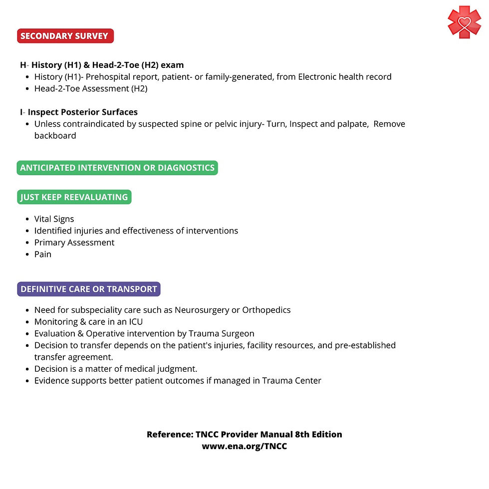 Trauma Nursing Core Course (TNCC): Trauma Nursing Process (TNP)
