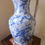 Thumbnail: Large, elegant, blue & white jug vase with marbled effect