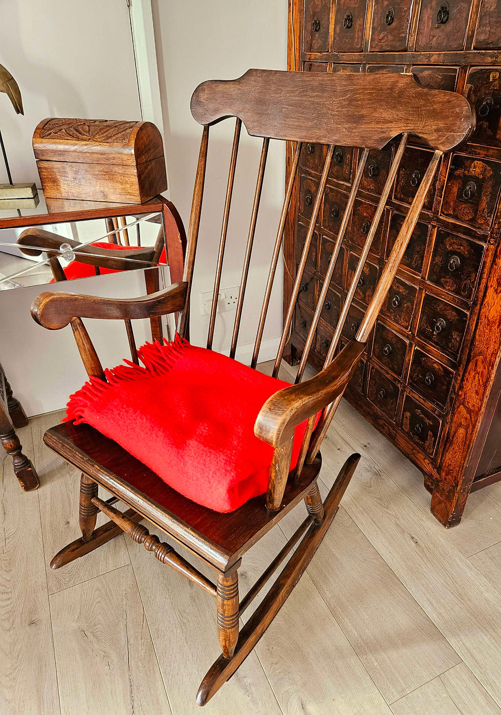Beautiful 1950's oak rocking chair
