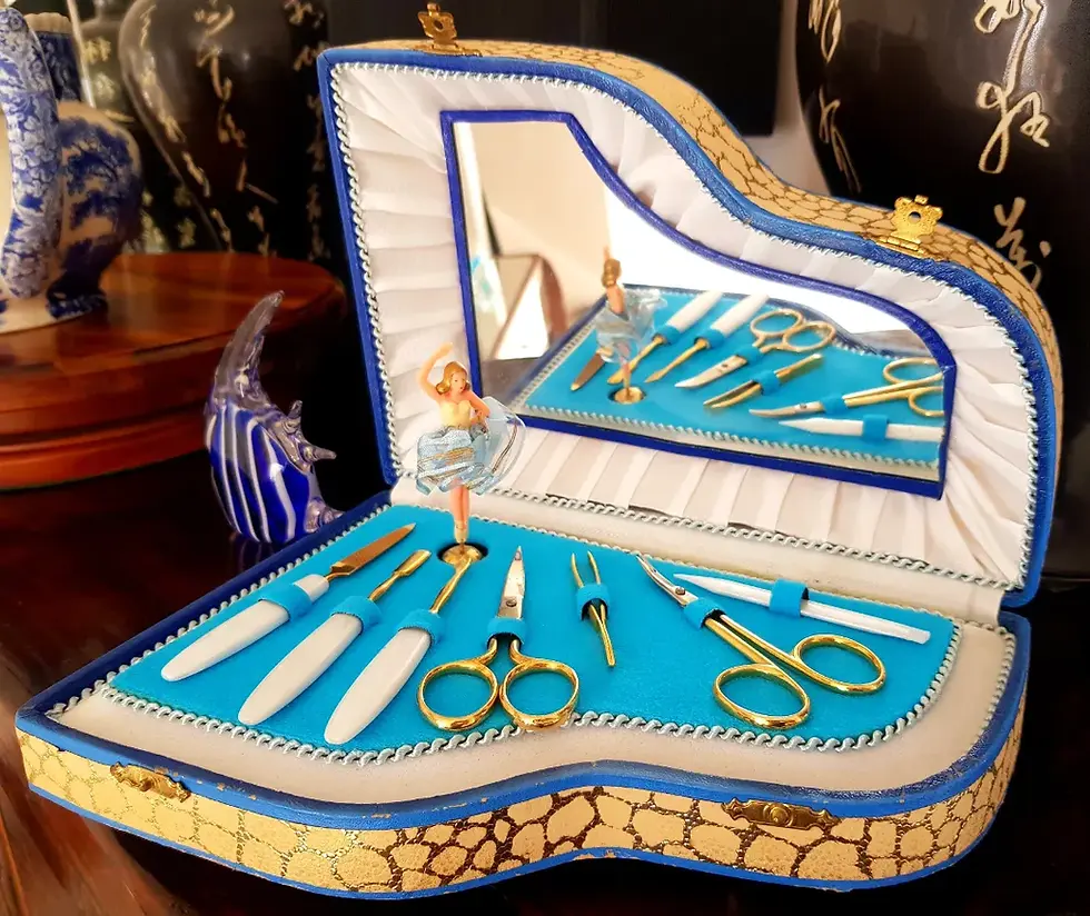 Thumbnail: Exquisite 1950's Lador manicure set with dancing ballerina