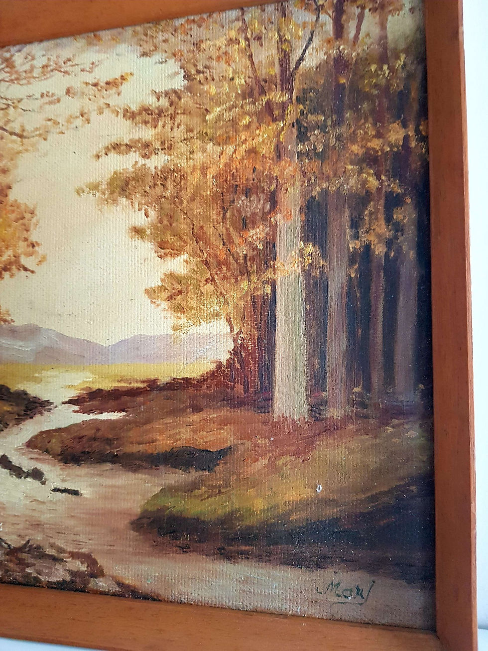 Thumbnail: Beautiful oil or acrylic on canvas of autumnal landscape