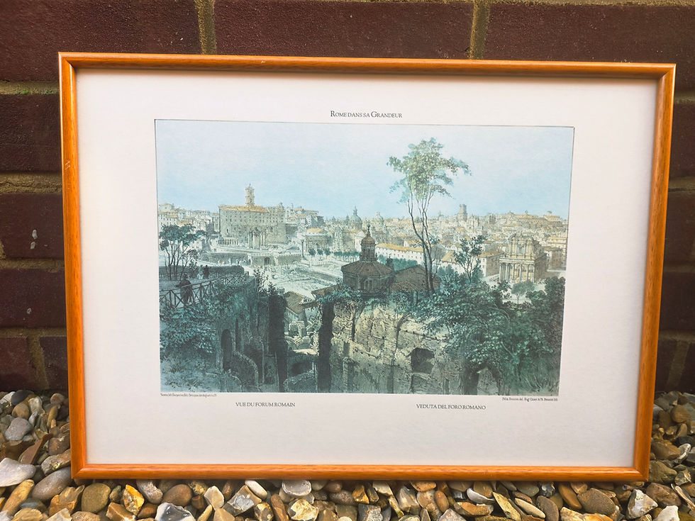 Thumbnail: Rare set of 4 wood-framed colour lithographs of Rome in 1870 by Benoist