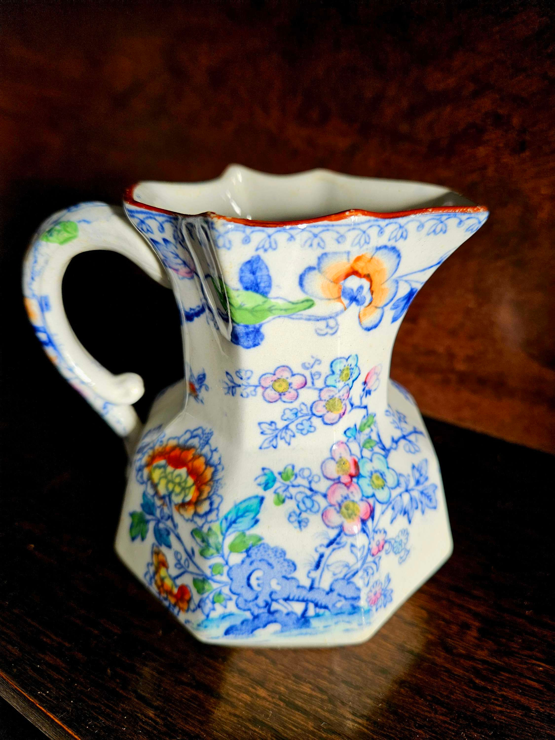 Exquisite 19th Century, hand-painted small jug by Meakin