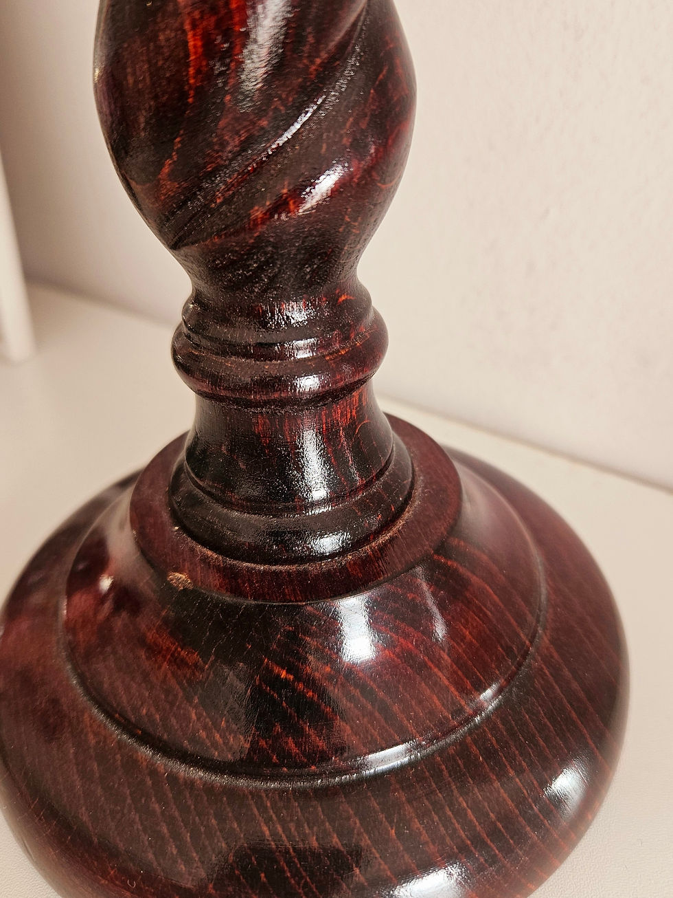 Thumbnail: Wooden barley twist table lamp base