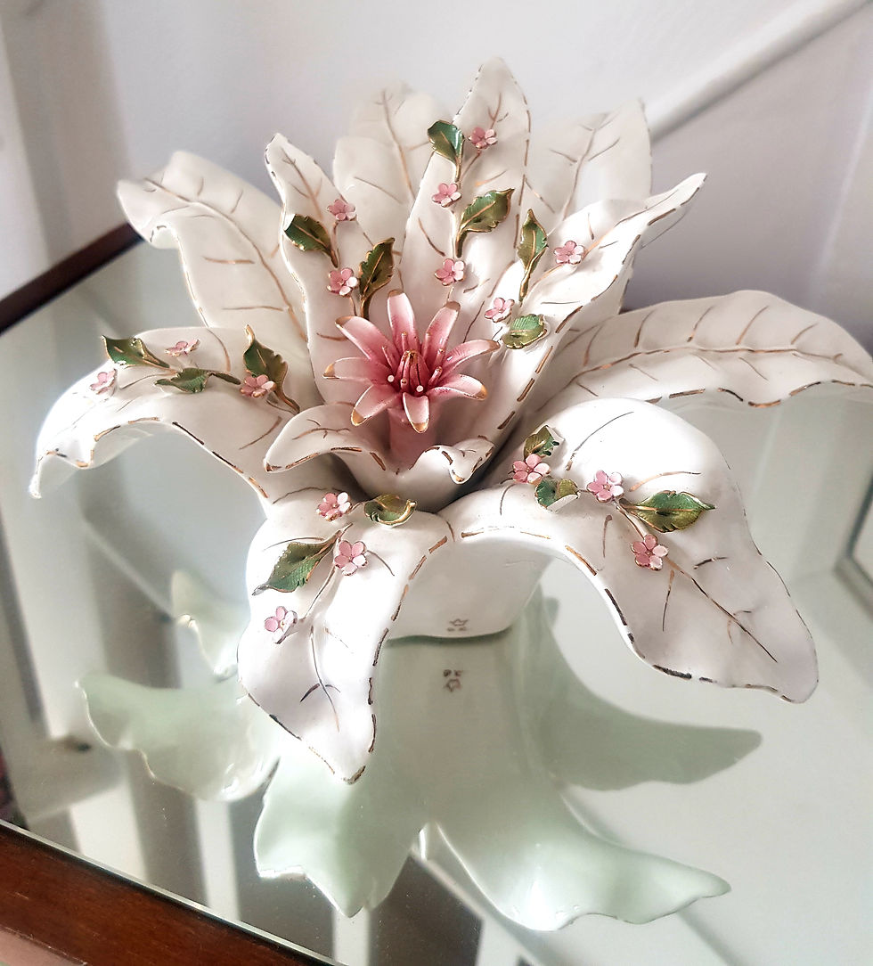 Thumbnail: Italian Capodimonte style hand painted porcelain floral ornament