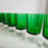 Thumbnail: 6 flawless French 1970's Cavalier stemmed, green wine glasses by Luminarc