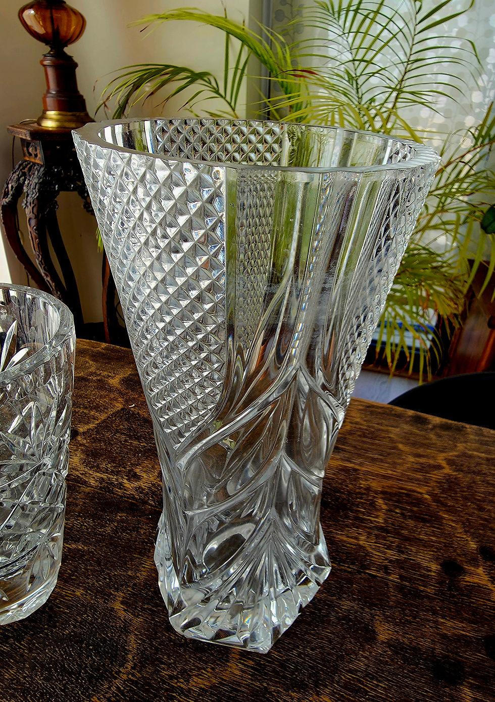 Thumbnail: Spectacular, large, vintage 1970's French crystal vase