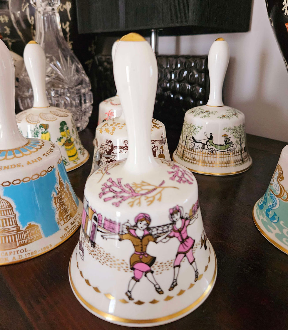 Thumbnail: Seven Hammersley annual collector's Fine Bone China bells