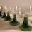 Thumbnail: Set of 6 Luminarc Mid-Century wine glasses with green 'ring' stems