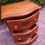Thumbnail: Solid pine, shaped & carved side table with drawers