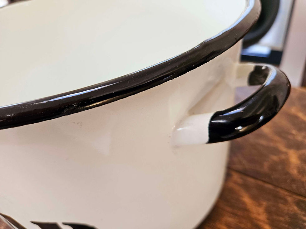 Thumbnail: White enamel, lidded bread bin